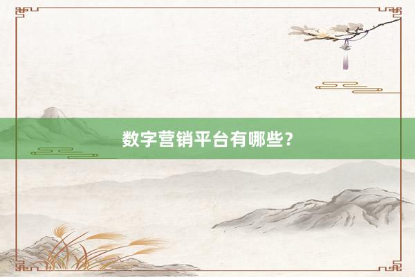数字营销平台有哪些？